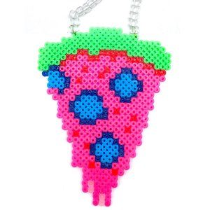 LASR Cosmic Pizza Party UV Reactive Rave Kandi Necklace